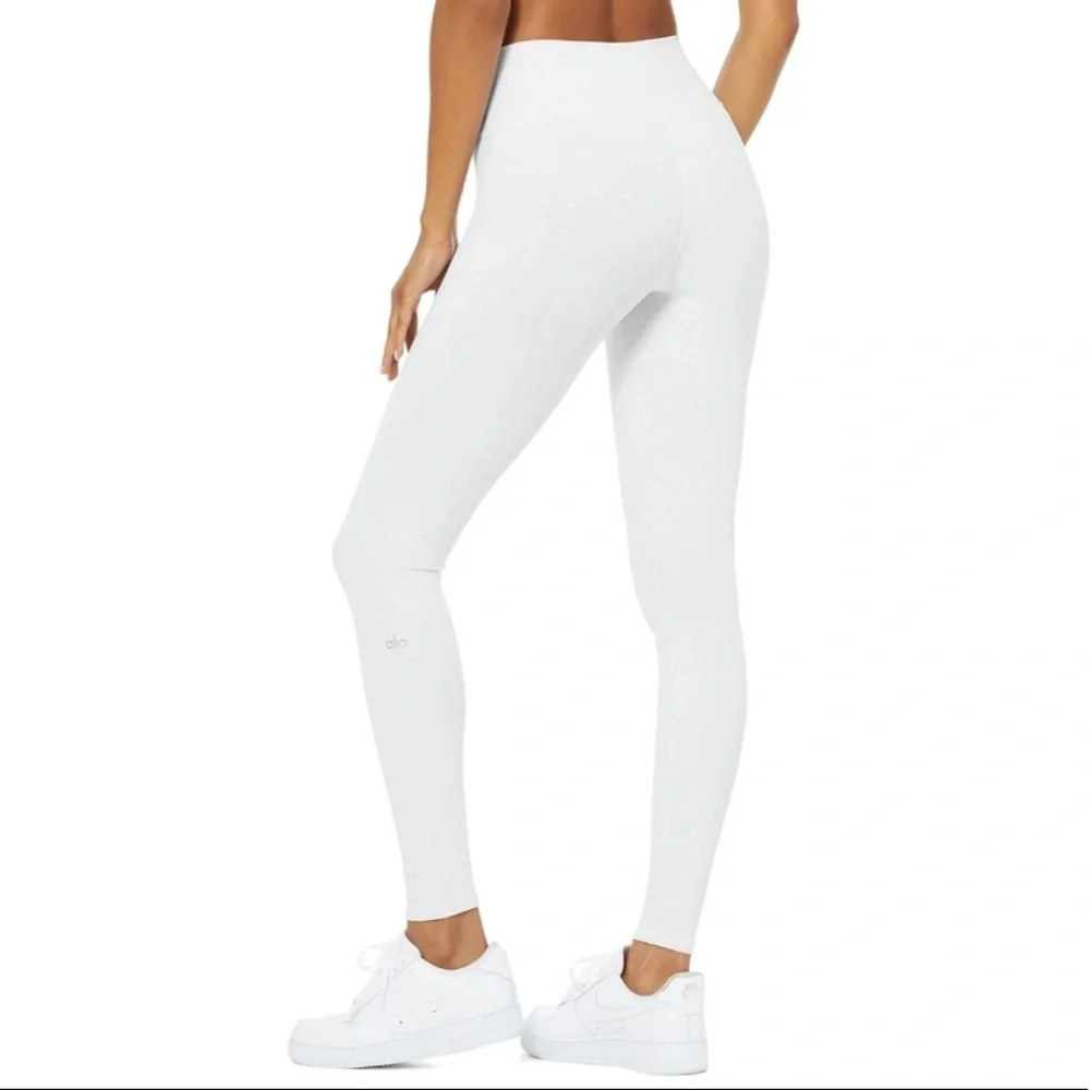 ALO Yoga Vapor Leopard High Waist Ankle Leggings White L NWT